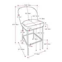 Lot de 2 tabourets de bar d'intérieur modernes et rembourrés en tissu bouclé de luxe Addison de CorLiving