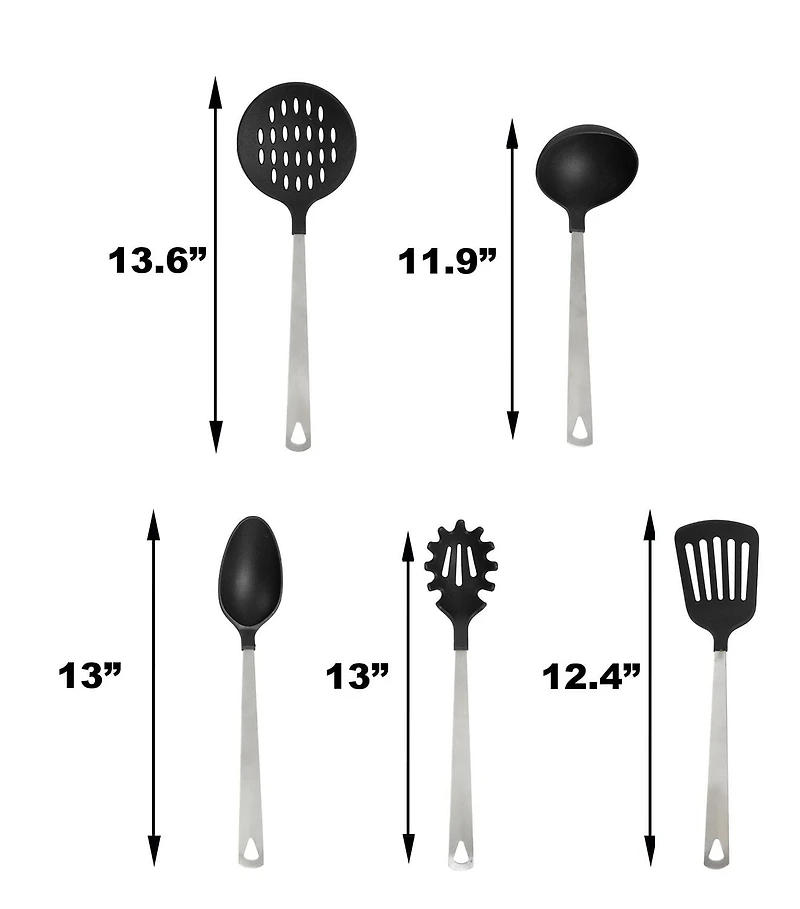 Mainstays 5 Piece Kitchen Utensil Set Stainless Steel and Nylon, Mainstays 5 Piece Kitchen Set
