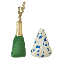 Quirky Kitty Vin & Fromage Jouet pour Chat en Peluche à l'Herbe à Chat Lot de 2
