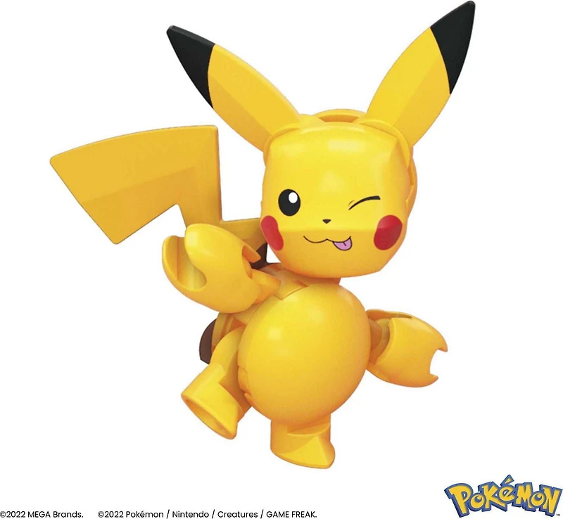 MEGA Pokémon Building Toy Kit Pikachu Set with 3 Action Figures (159 Pieces) for Kids, Ages 7+
