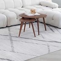 Tapis d'intérieur abstrait Branch Savannah 2' x 11' (taille exacte : 2'3" 11'), beige gris, contemporain - Entrée, couloir, salle de bain et cuisine
