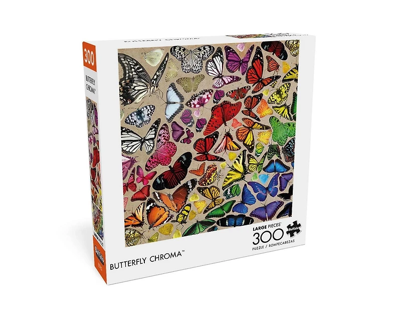 Buffalo Games - Large Pieces - Butterfly Chroma - 300 Piece Jigsaw Puzzle