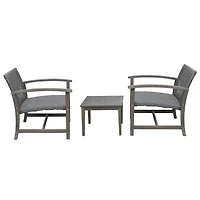 Patioflare Galena FSC Acacia Wood and Wicker Oversized Bistro Set