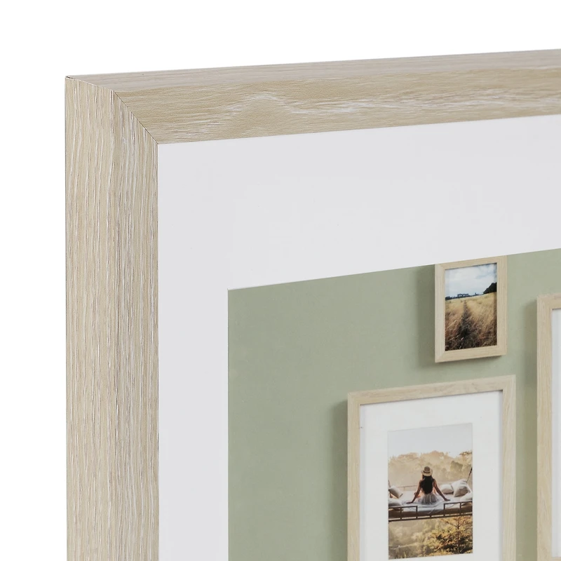 DesignOvation Gallery 14" x 18" Matted to 11" x 14" Natural Picture Frame