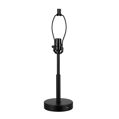 hometrends 20"H Black with USB Charging Port Lamp Base