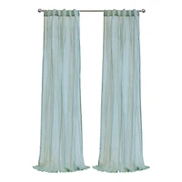 Loft Living Peoria Sheer Dual Header Single Curtain Panel 52 x 84 in Pale Thyme