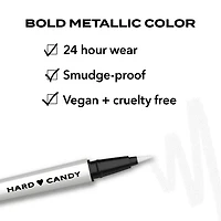 Hard Candy Color Liquid Eyeliner w Lash Boost Serum, Métallique Metallic, 4,14 ml