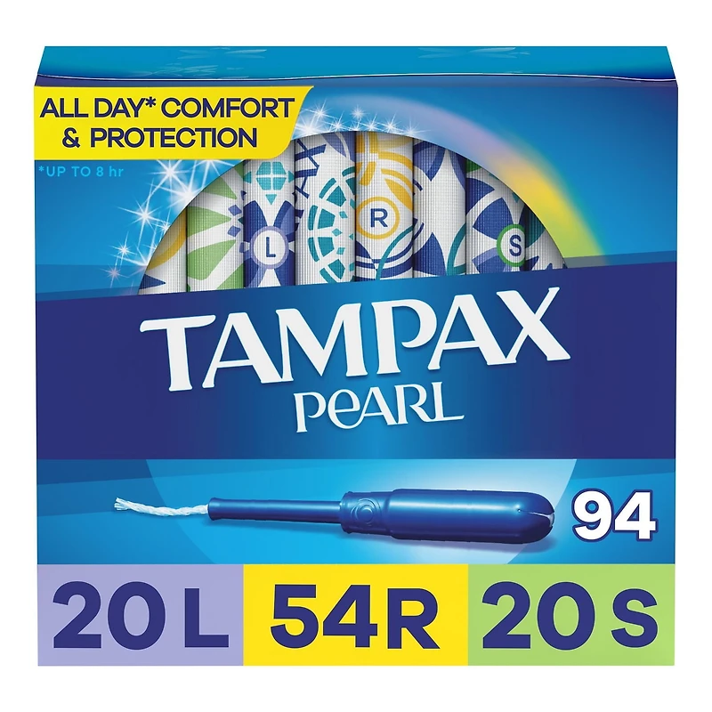 Tampax Pearl Tampons Multipack, with LeakGuard Braid, Light/Regular/Super Absorbency, Unscented
