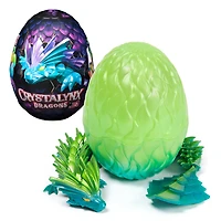 CrystaLynx Dragons, Figurine articulée dragon à collectionner de 32 cm et œuf d'exposition dans une boîte surprise, jouet à manipuler pour bureau à domicile et décor de bureau