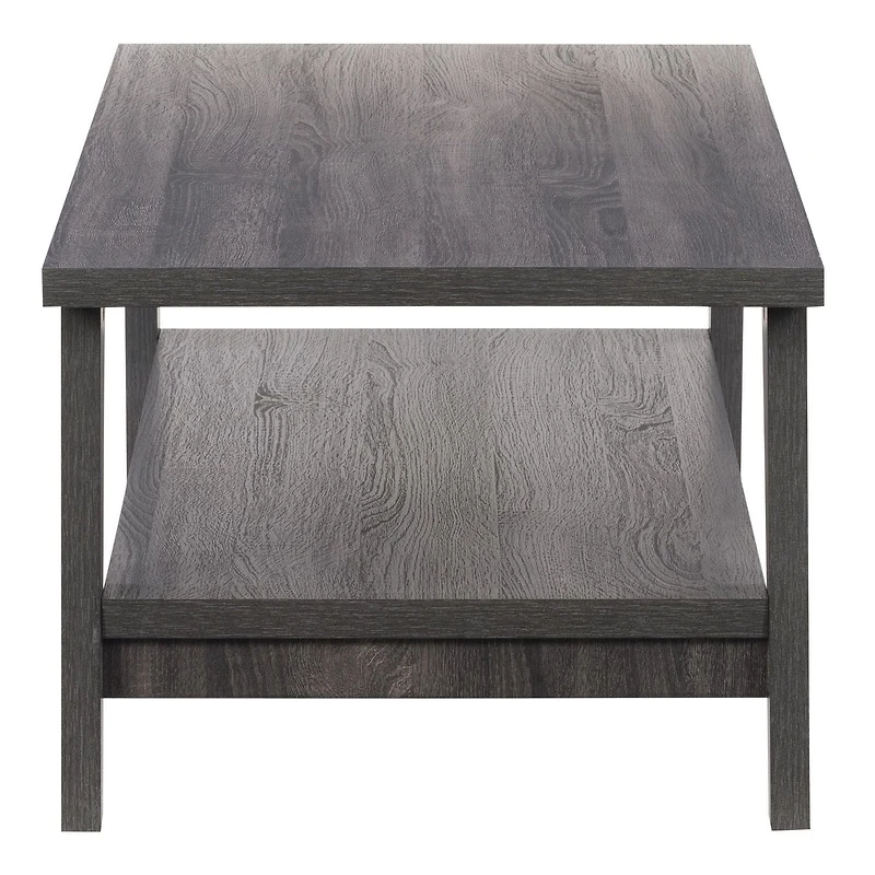 Table basse d'intérieur à deux niveaux CorLiving Hollywood, style Mid-Century Modern, en bois d'ingénierie gris foncé