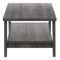 Table basse d'intérieur à deux niveaux CorLiving Hollywood, style Mid-Century Modern, en bois d'ingénierie gris foncé
