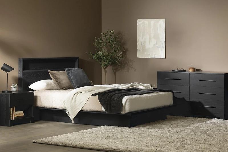 Commode 6 tiroirs pour Adulte, fini Chêne noir, collection Primo de Meubles South Shore