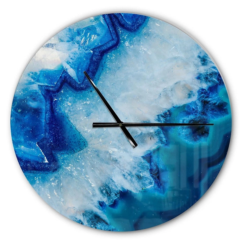 Designart Macro de tranche de géode horloge murale