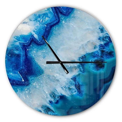 Designart Macro de tranche de géode horloge murale