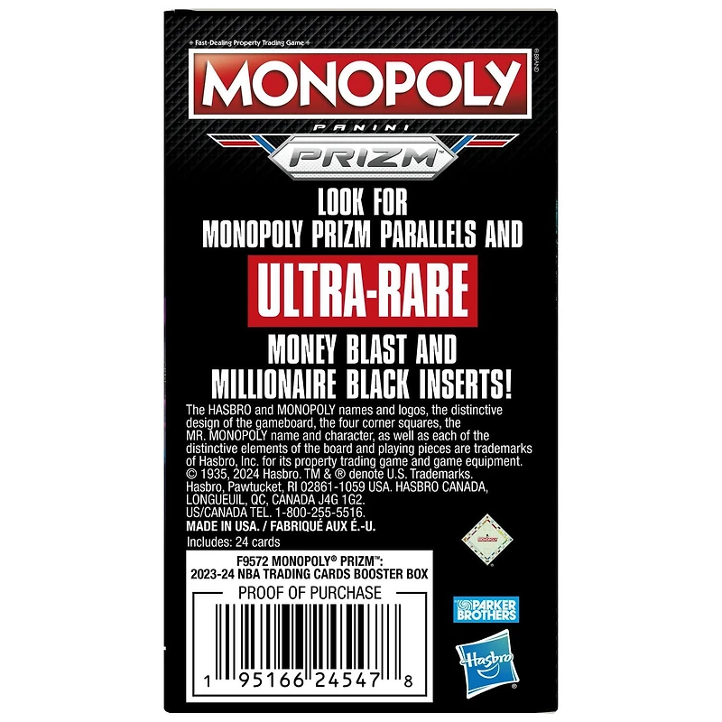 Boîte booster Monopoly Prizm: 2023-24 NBA pour les jeux de plateau Monopoly Prizm: Édition NBA
