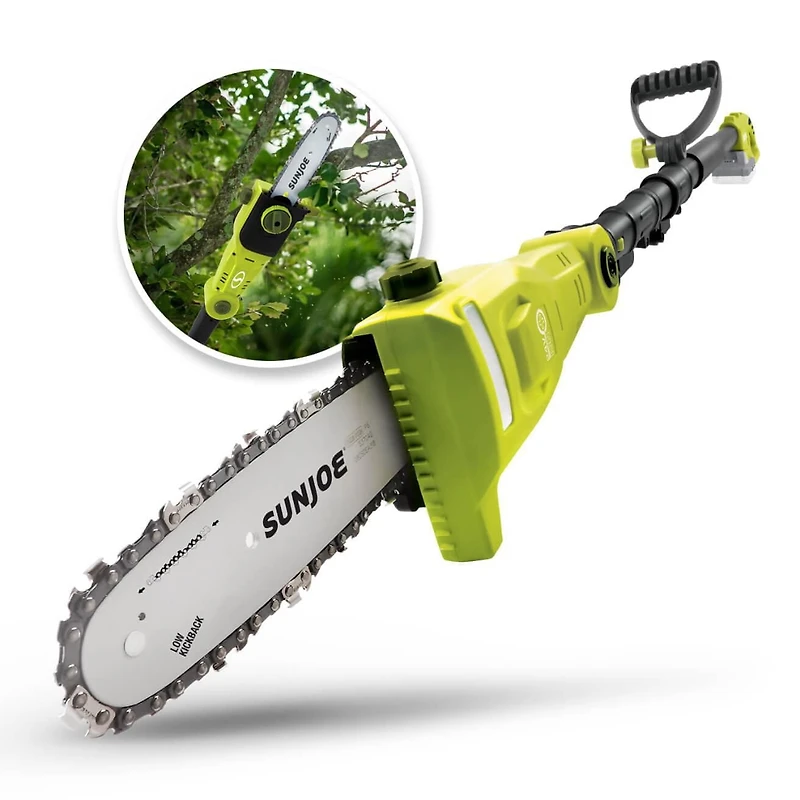 Sun Joe Scie à chaîne sans cordon à manche télescopique Sun Joe 24V-PS8-LTE, 24V, 20,3cm, 2Ah