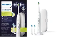 Philips Sonicare ProtectiveClean 6300 Whitening & Plaque Rechargeable Electric Toothbrush & Travel Case, HX6463/50, White