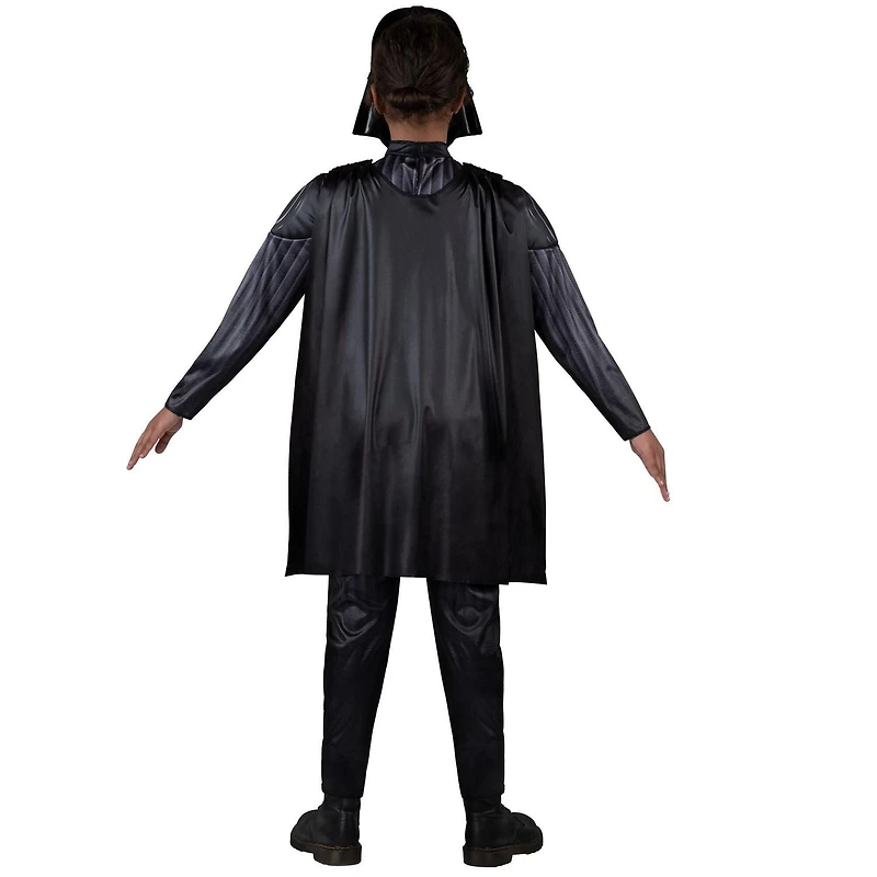 STAR WARS Darth Vader Official Youth Halloween Costume - Premium Quality Padded Jumpsuit with Plastic Mask and Detachable Cape