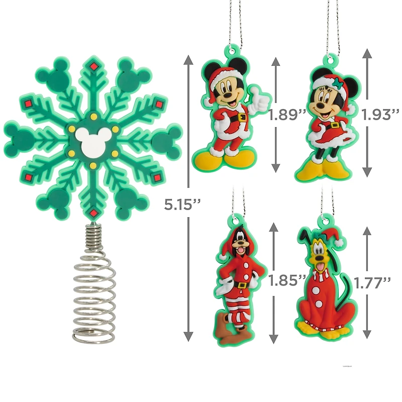 Hallmark Mini Christmas Tree Topper and Ornaments (Disney Mickey Mouse and Friends), Set of 5