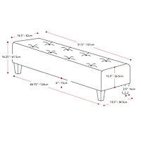 Banc d'appoint capitonné en tissu Rosewell de CorLiving avec pieds en bois