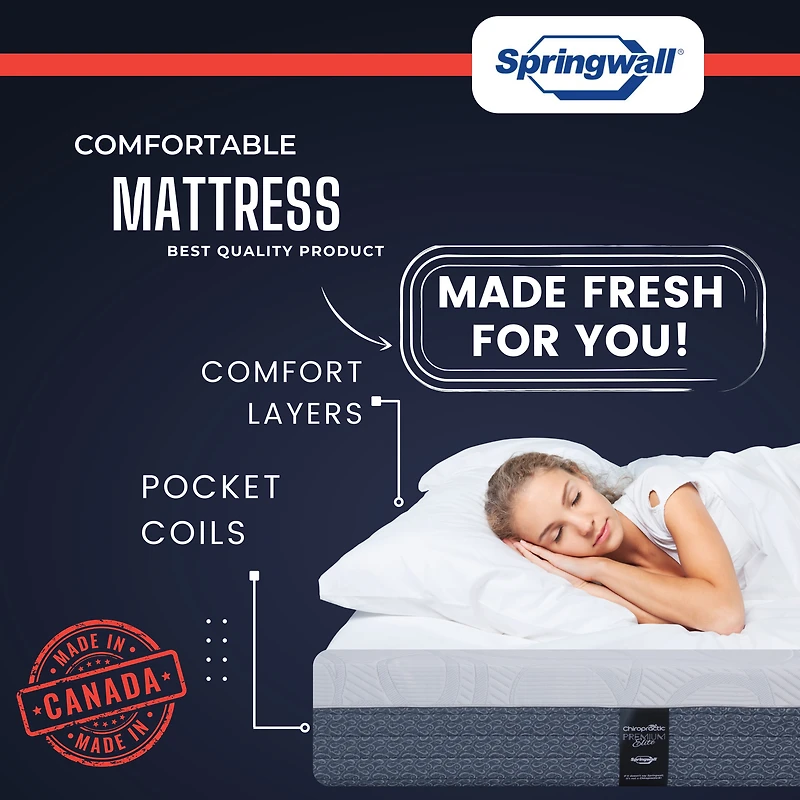 Luxury Emma Hybrid Plush Mattress Springwall - Made in Canada - 11" - Pocket Coil & Bio Luxury Foam