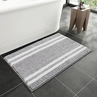 Chaps Tapis de bain de luxe – Confort moelleux pour salles de bains élégantes, gris, 43,2 x 61 cm