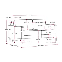 Canapé trois places rembourré en tissu aspect lin Georgia de CorLiving pour adulte