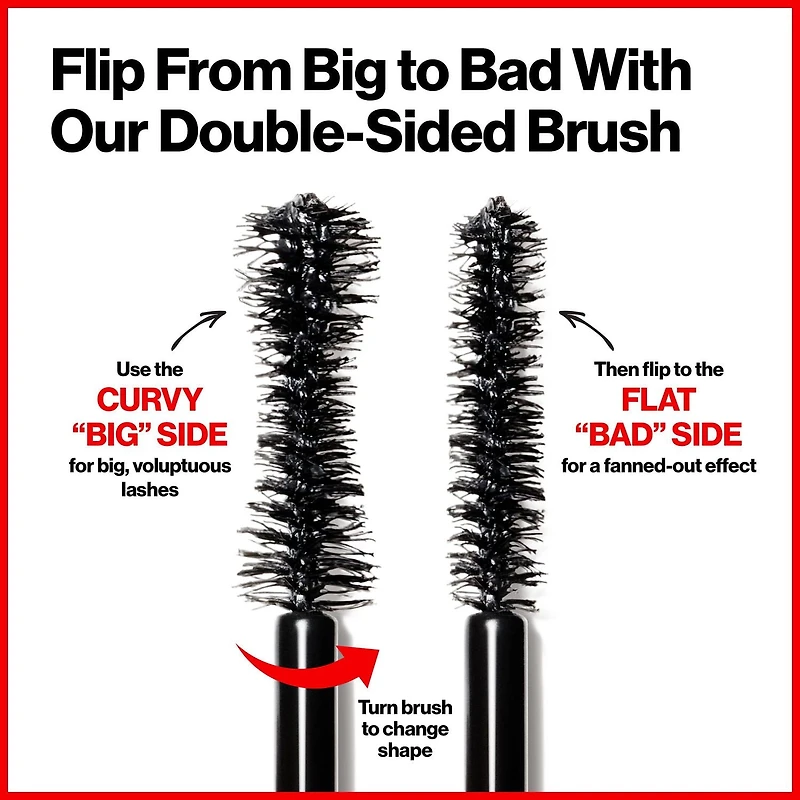 Revlon So Fierce! Big Bad Lash, Extreme Volume Mascara, 24hr Wear, 10mL, Volumizing Darkening Eyelash Tint