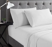 Swift Home Basic Ensemble de draps 4 pièces format grand lit, ultra doux, poches profondes, entretien facile, ensemble de literie, blanc