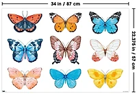 Watercolor Butterflies Wall Poster, 22.375" x 34"