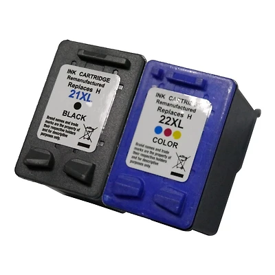 L-ink HP 21 Noir / 22 Tricolore Ensemble de Cartouches à Jet d'encres Compatibles (C9509FN, C9351AN, C9352AN )