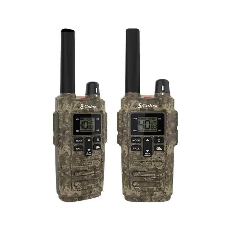 Cobra RX380TTC Walkie Talkie - Rugged Water Resistant and up to 32-Mile Range - 2-Pack, Weather-Resistant