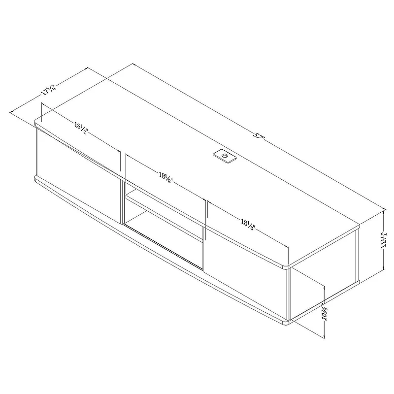 Console média murale, collection Agora de Meubles South Shore, 56 po