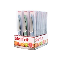 Starfrit Paring Knife, 3.5" Stainless Steel Blade, Rust & Stain Resistant, Protective Cover, Ergonomic Handle, Easy to Clean, Dishwasher Safe, Ideal for Fruits & Veggies, Peel, slice, and prep with ease using the Starfrit 3.5" paring knife. Its stainless steel blade resists rust and stains, and the ergonomic handle ensures a comfortable grip. Includes protective cover. Dishwasher safe for easy cleaning.