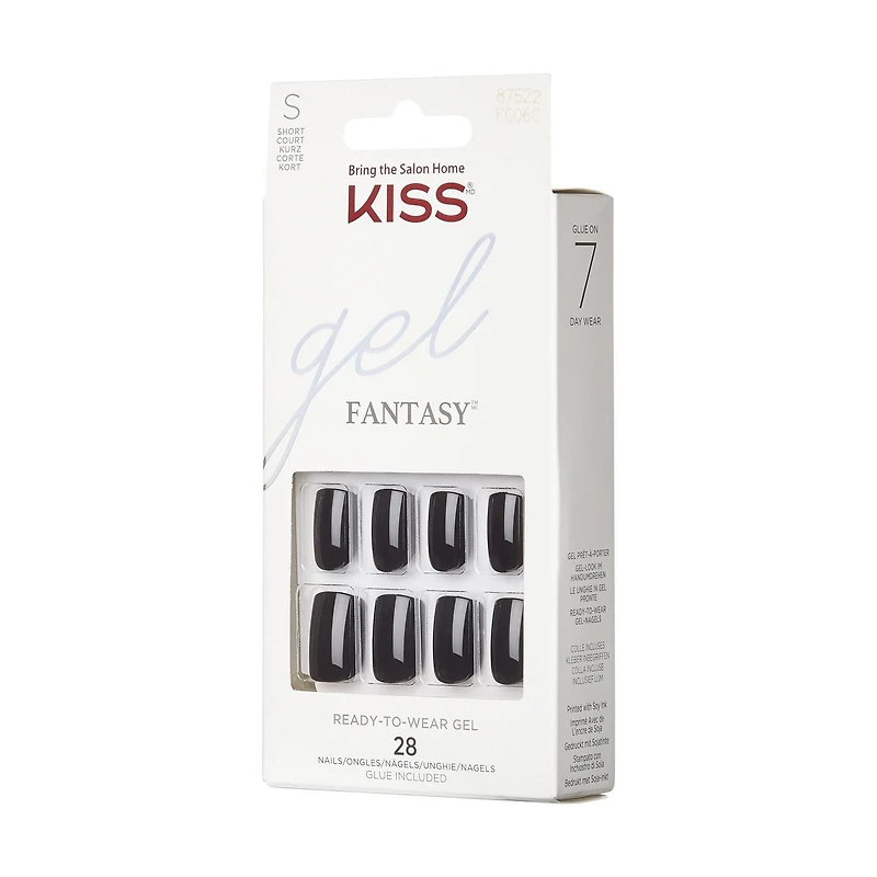 KISS Gel Fantasy - Fake Nails, 28 Count, Short, Length & flair