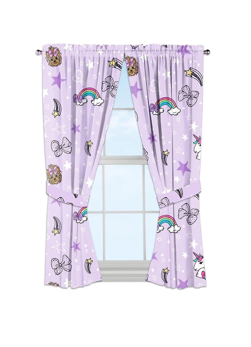 Jojo Siwa Éclat Brillance 100% Polyester Rideaux Opaque pour la Chambre, Lot de 2 Facile à entretenir.