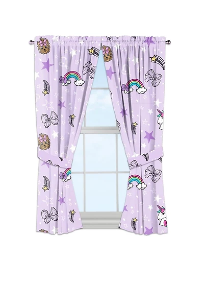 Jojo Siwa Éclat Brillance 100% Polyester Rideaux Opaque pour la Chambre, Lot de 2 Facile à entretenir.