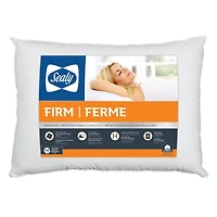 Lot de 2 Oreillers de Lit Sealy Ferme pour Dormeur sur le Dos, Housse en Coton, Lavable en Machine