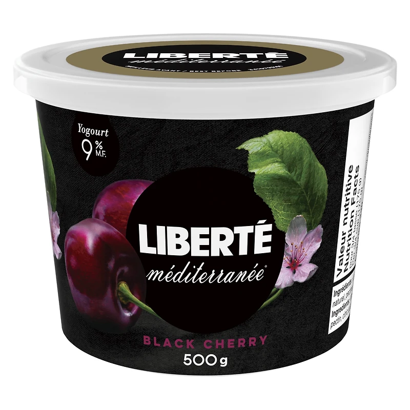 Liberté Méditerranée 9% Yogurt, Black Cherry, 500 g
