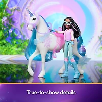 Unicorn Academy, Coffret Layla & Glacier Power of Friendship avec selle et 2 accessoires de pouvoir translucides, poupées et licornes pour filles à partir de 4 ans