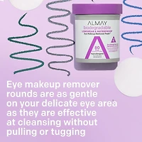 Tampons démaquillants pour les yeux Almay Lingettes biodégradables pour maquillage hydrofuge 120 ct.