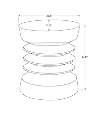 Monarch Specialties - Table D'Appoint, 25"H, Intérieur Ou Extérieur, Table D'Appoint, Bout, Chambre À Coucher, Salon, Table De Nuit, Rond, Noir, Contemporain, Moderne