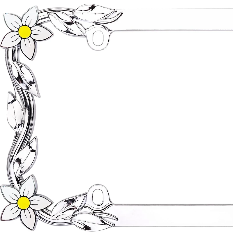 Cruiser Accessories – Cadre de plaque d’immatriculation Daisy, chrome/peint Adapte 32x17cm Licence Plaque