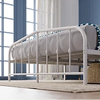 Zinus Heidi Metal Platform Bed Frame with Headboard, White