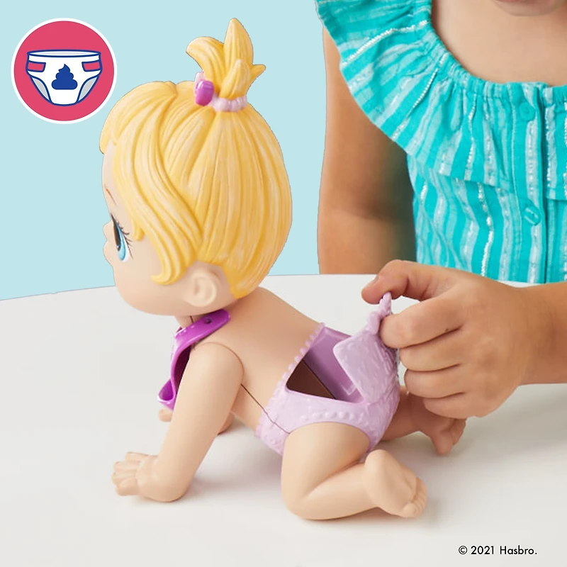 Baby Alive Lil Snacks Doll, Eats and "Poops," 8-inch Baby Doll Toy, Kids 3 and Up, Blonde Hair