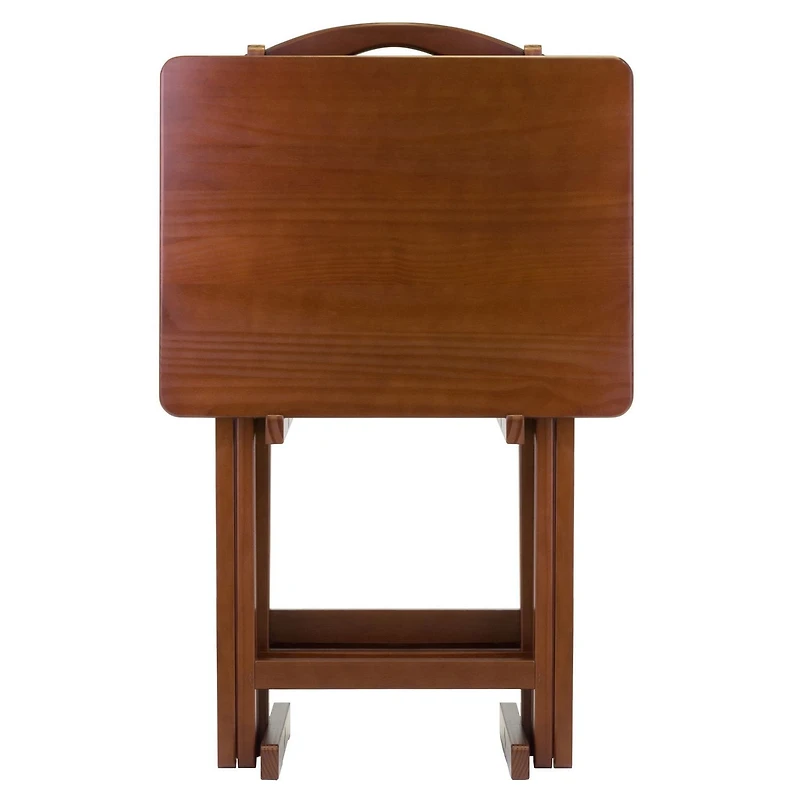 Winsome Alex 5-PC Snack Table Set in Walnut finish