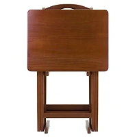 Winsome Alex 5-PC Snack Table Set in Walnut finish