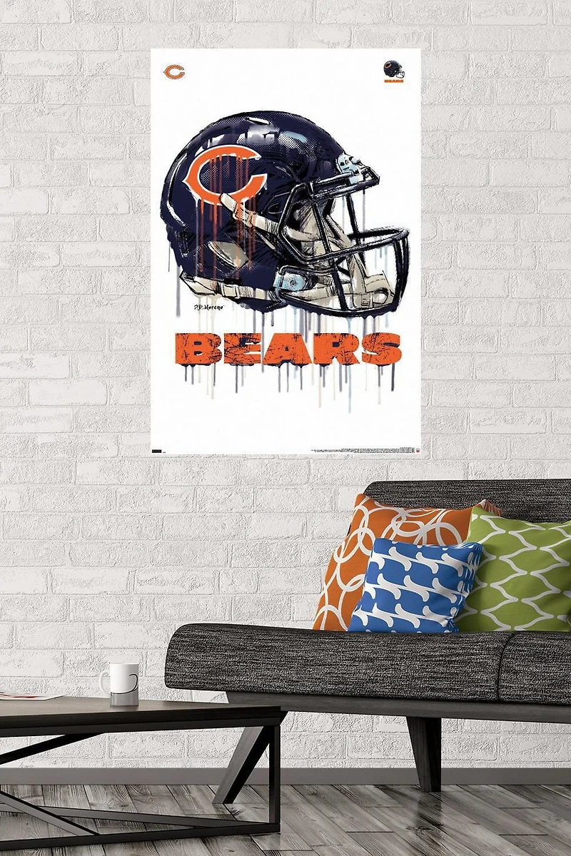 NFL Chicago Bears - Drip Helmet 20 Wall Poster, 22.375" x 34"