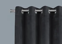 Monarch Specialties Curtain Panel, 2pcs Set, 54"w X 84"l, Room Darkening, Grommet, Living Room, Bedroom, Kitchen, Velvet, Polyester, Grey, Contemporary, Modern