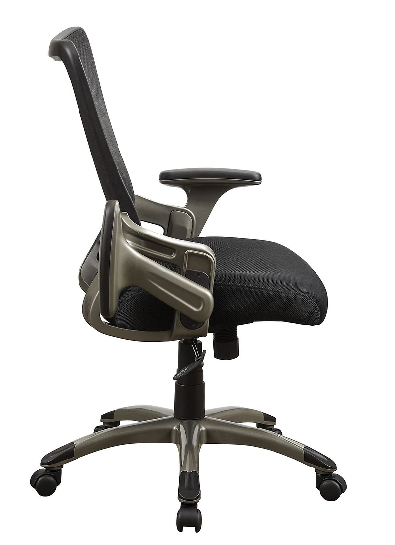 Work Smart Black Chair with Mesh Back , Padded Mesh Seat And Titanium Base
